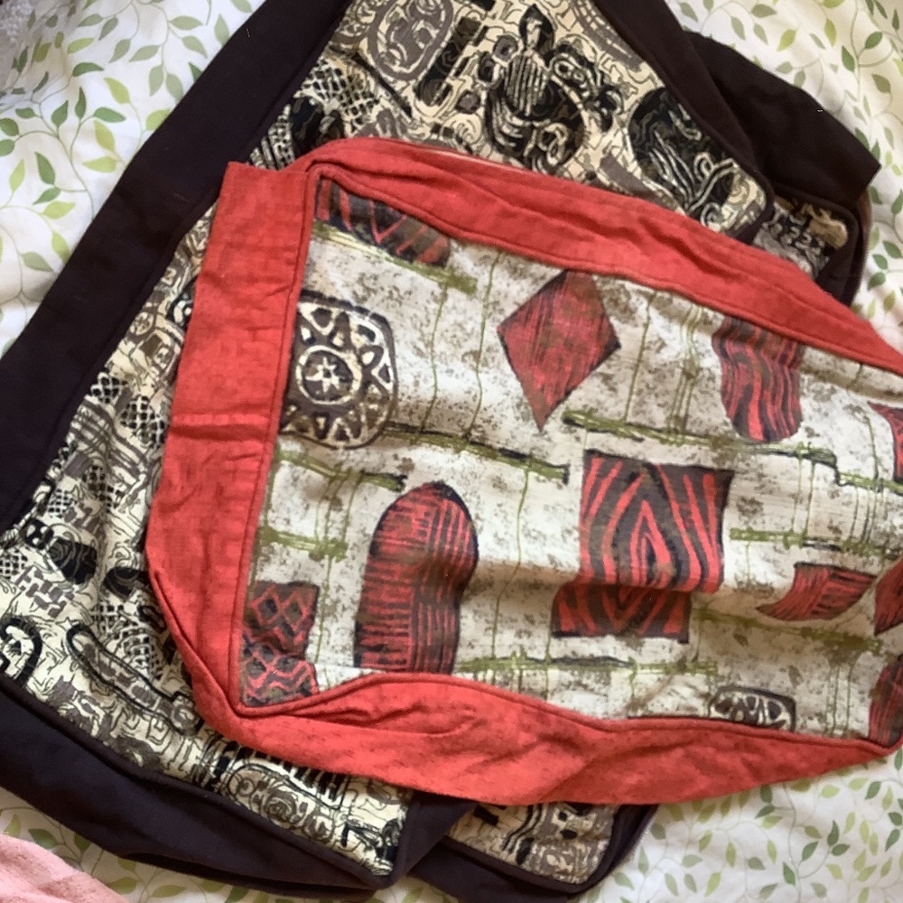 3- Vintage atomic barkcloth throw pillows large excellent
